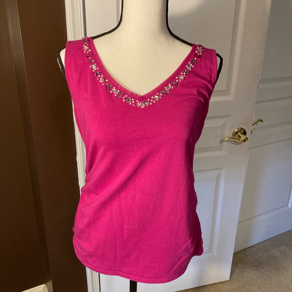 WHBM Embellished rhinestone tank top